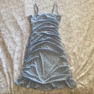 Tiger mist light blue body con floral mini dress size L